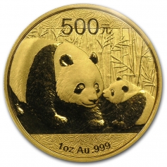 Золотая монета Китая 500 юаней "Панда" 31,1 грамм разные года