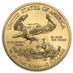 Золотая монета "Американский Орел" Amerikan Gold Eagle 1/4 унции 10 долларов