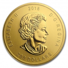 Золотая монета Канады "Орел" 200 долларов 2018 года, 1 Oz, Au 99999