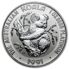 Платиновая монета 100 Dollars "Коала" Австралия 1oz РАЗНЫЕ ГОДА